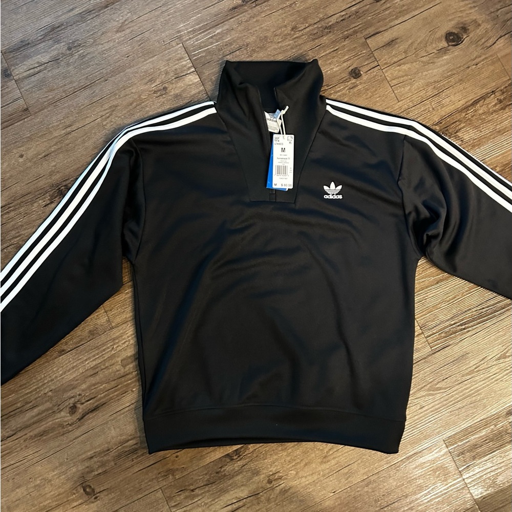 Adidas Men's Black turtleneck zip sweater
